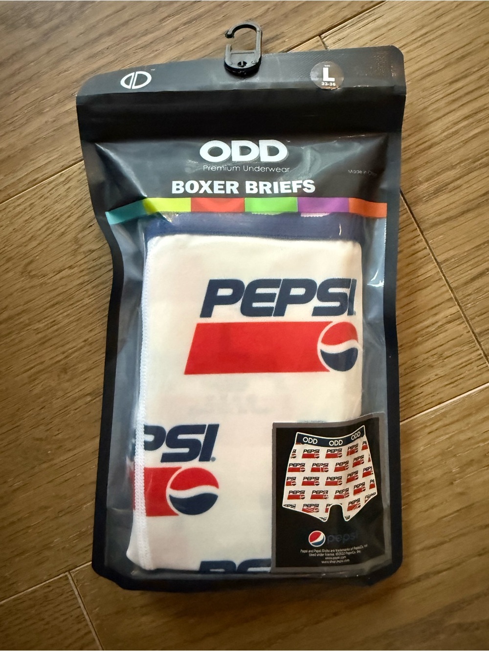 Pepsi Logo Men's Boxer Briefs - White/Red/Blue, Large